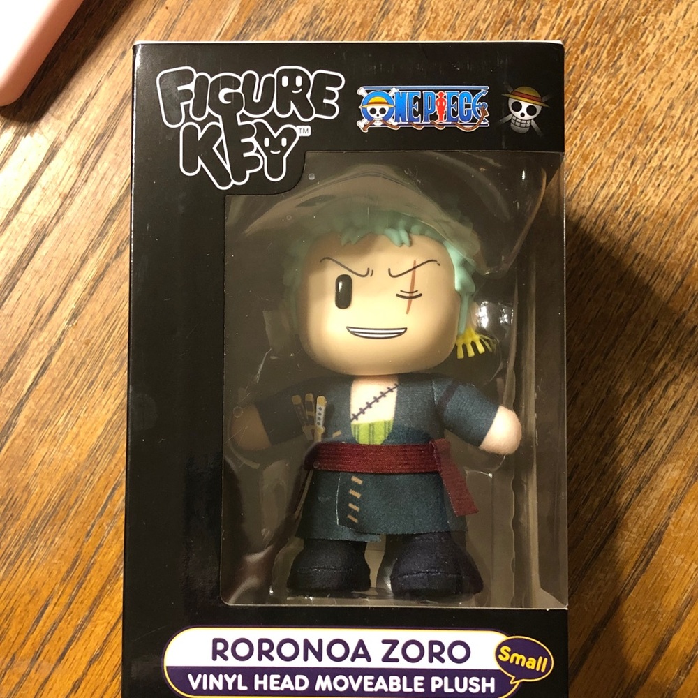 Onepiece Roronoa Zoro Plush Figure Key - Green Hair, Navy Outfit
